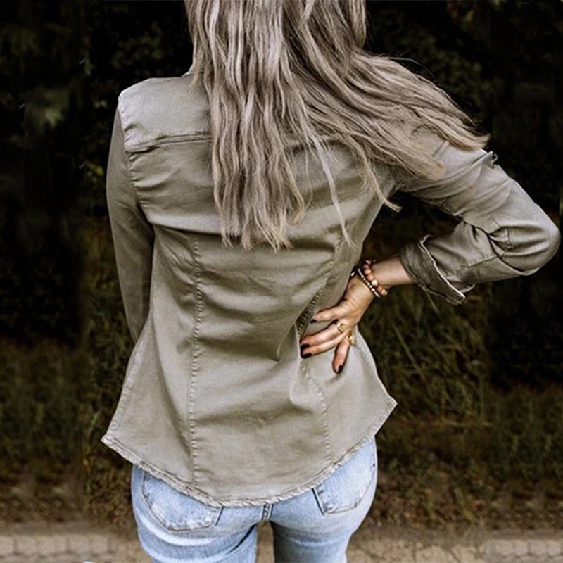 Valenzora - Fashionable denim jacket - Women's denim outfit for every occasion