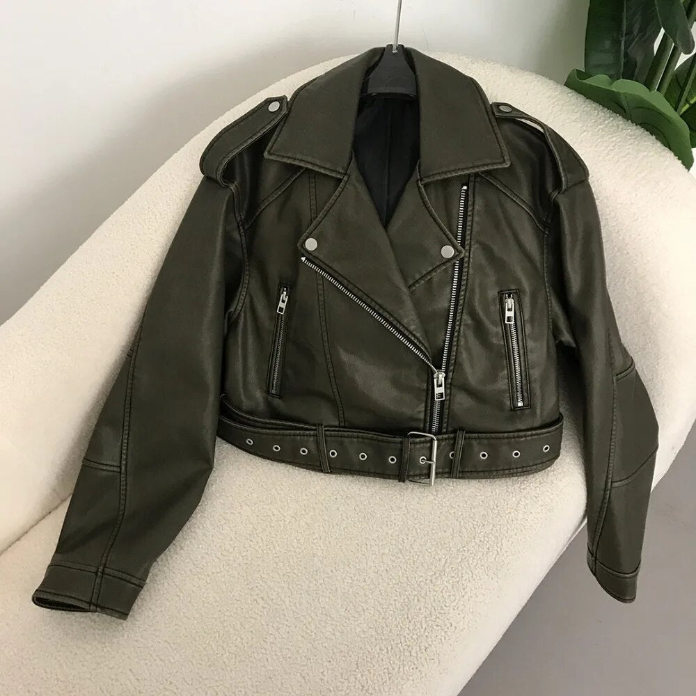 Valenzora | Elegant leather jacket for spring