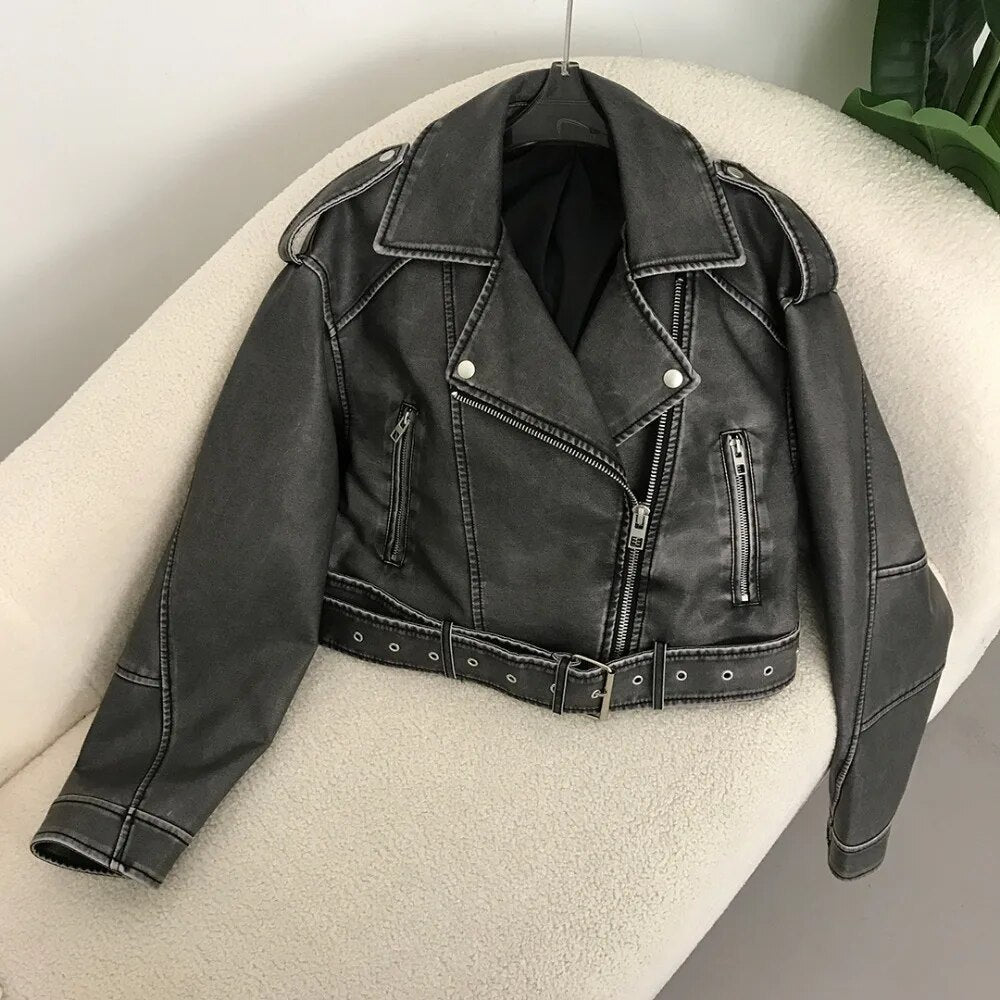 Valenzora | Elegant leather jacket for spring
