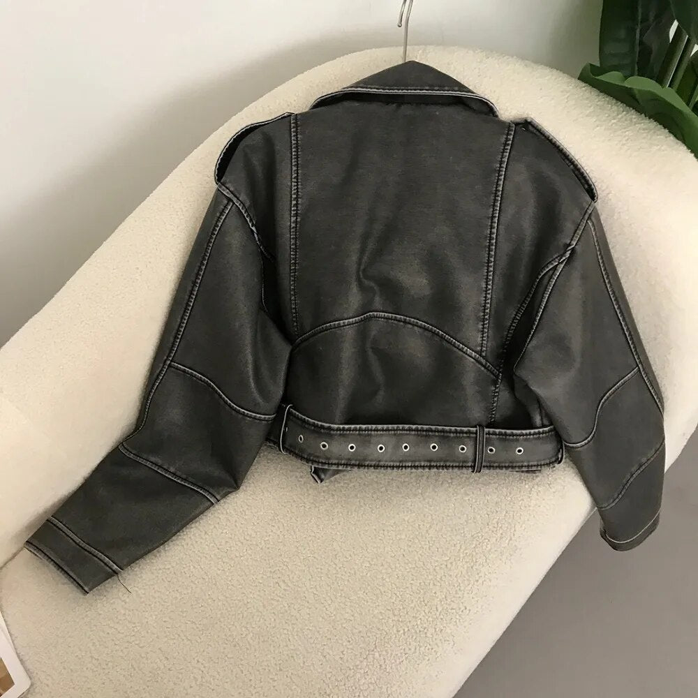 Valenzora | Elegant leather jacket for spring
