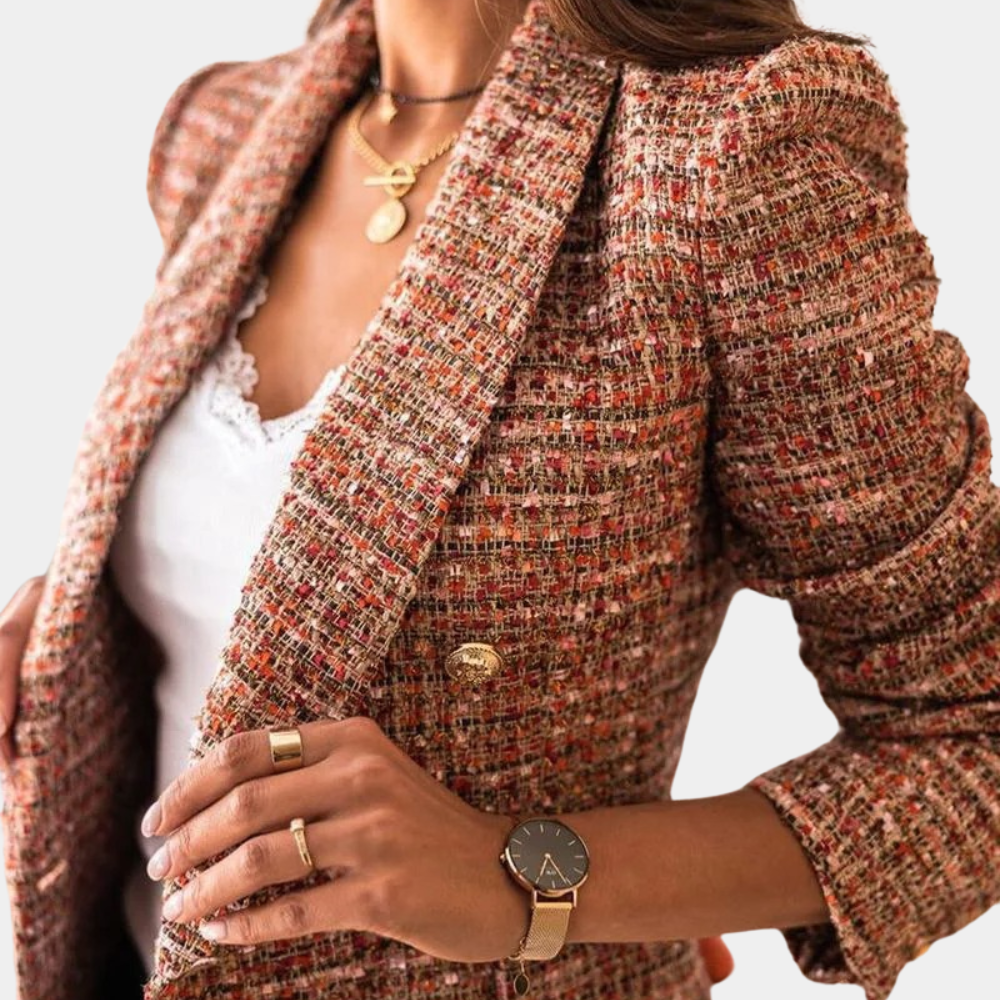 Valenzora | Elegant double-breasted tweed blazer for women