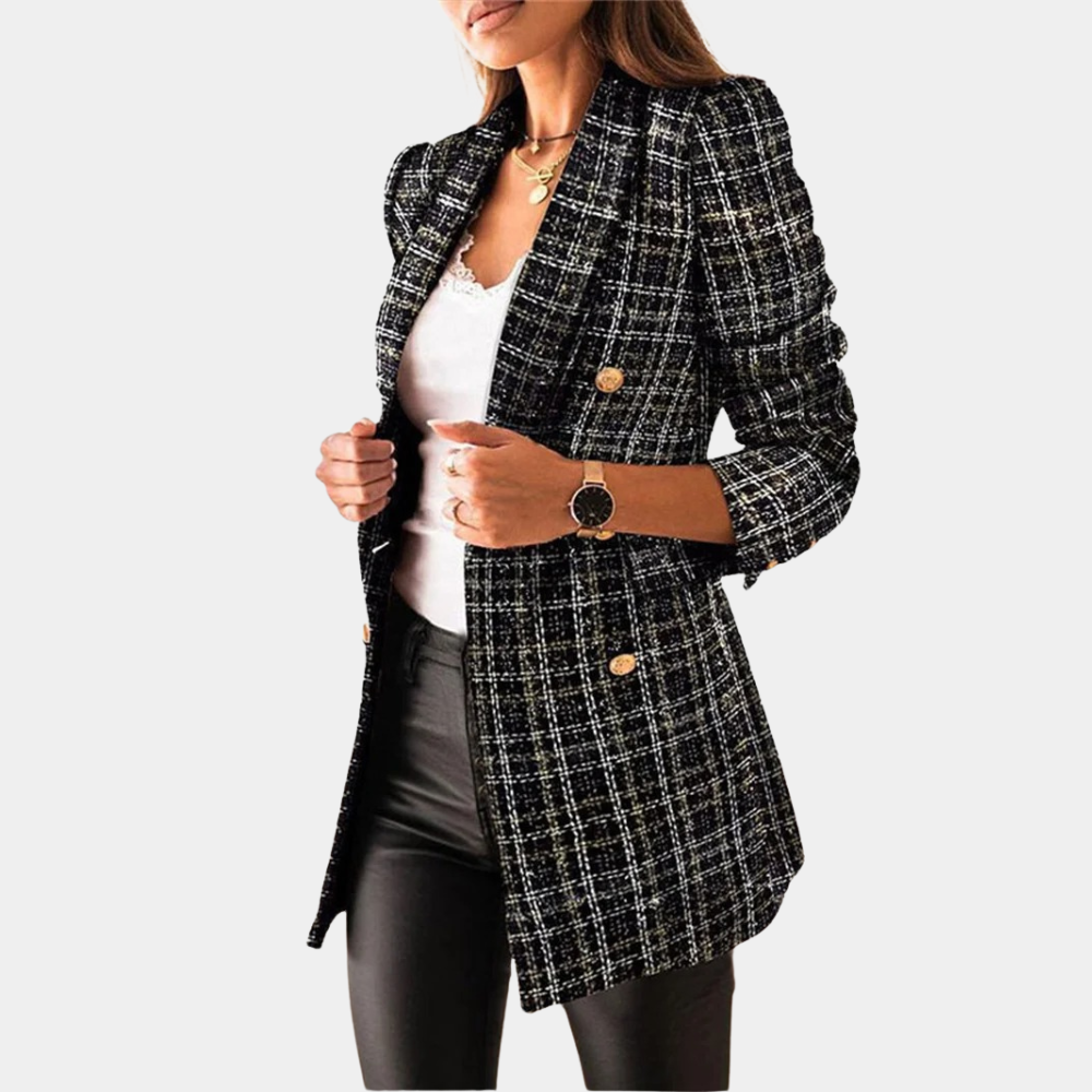 Valenzora | Elegant double-breasted tweed blazer for women