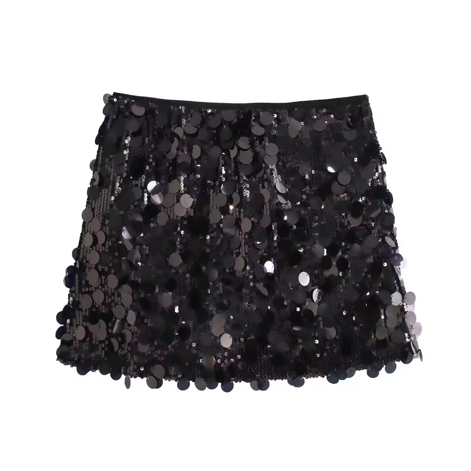 Valenzora | Silver sequin mini skirt