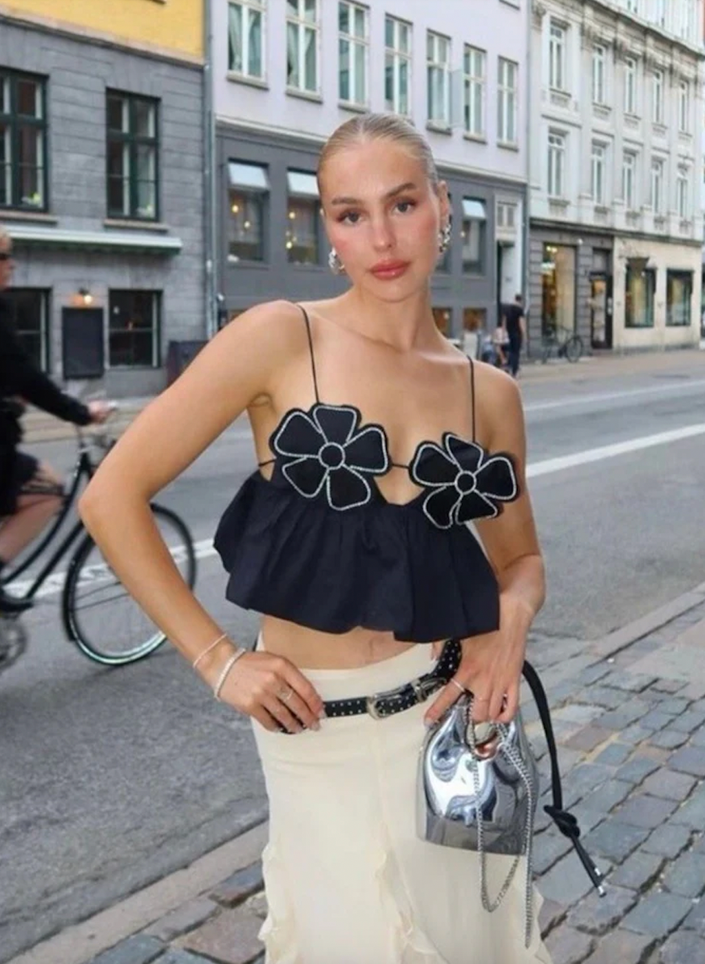 Valenzora | Rhinestone-embellished crop top for women