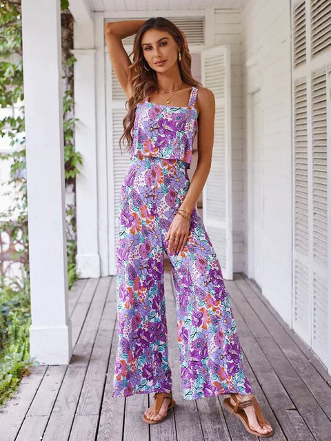 Valenzora | Elegant floral pattern jumpsuit