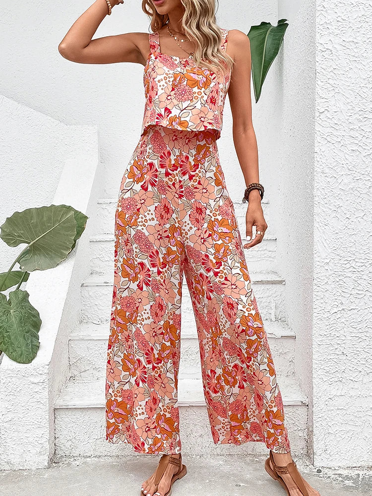 Valenzora | Elegant floral pattern jumpsuit