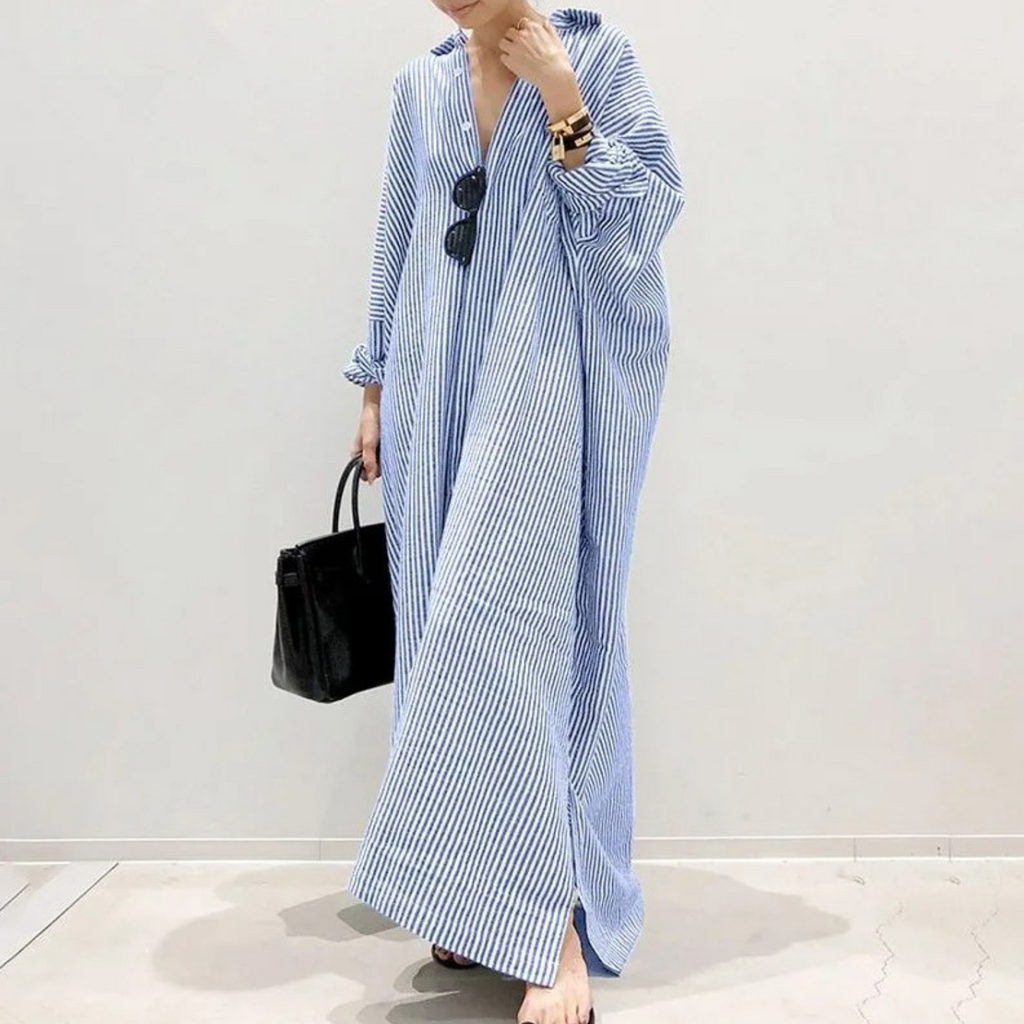 Valenzora | Summer stylish striped long dress