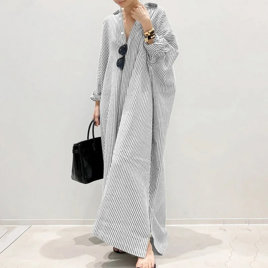 Valenzora | Summer stylish striped long dress