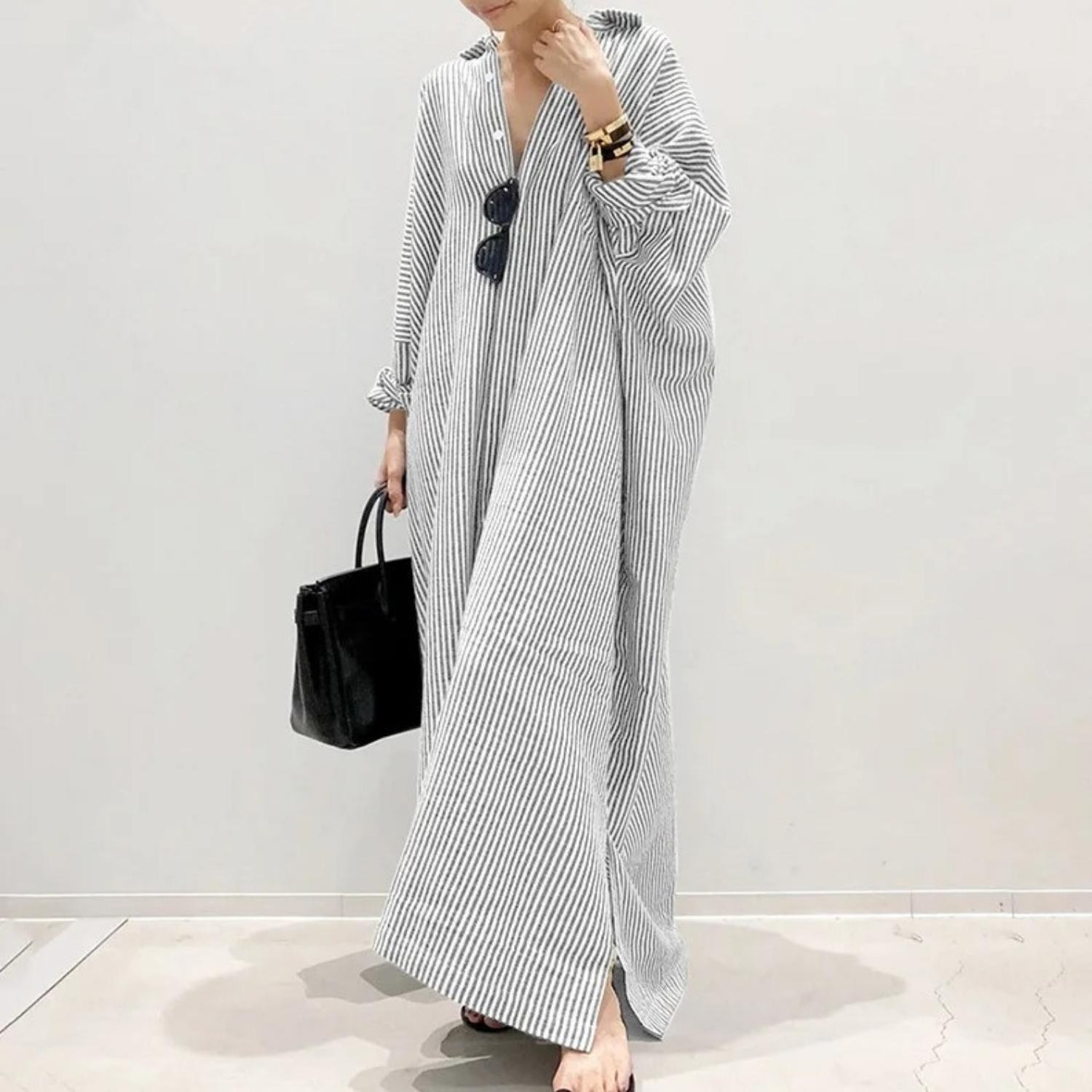 Valenzora | Summer stylish striped long dress