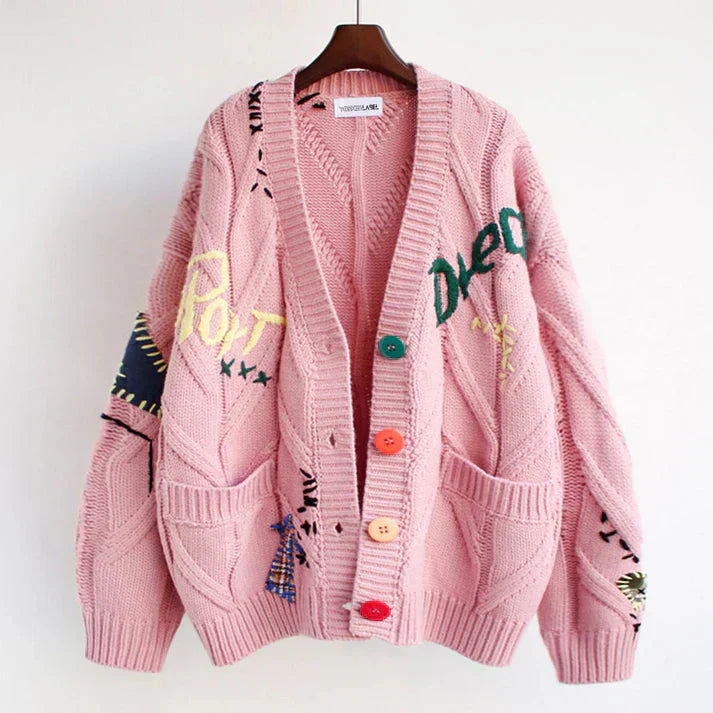 Valenzora | Cardigan mit Patchwork-Details