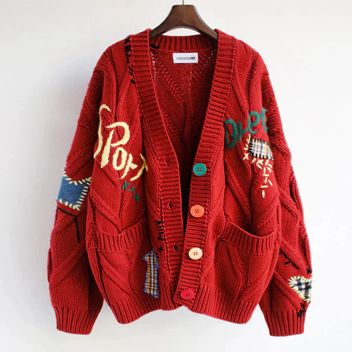 Valenzora | Cardigan mit Patchwork-Details
