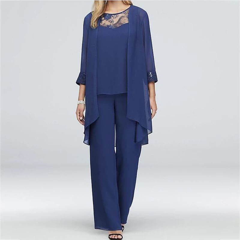Valenzora | Overall 3-piece set Elegant jacket & lace top Relaxed fit