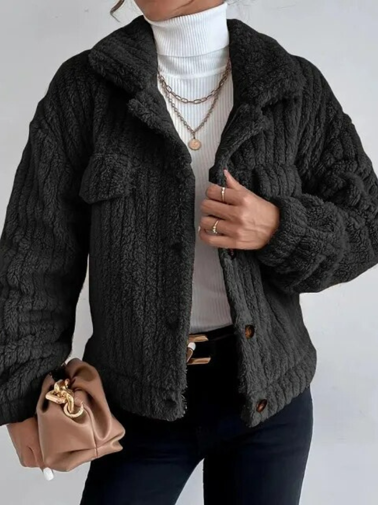 Teddy Jacket | Short faux fur jacket for women for autumn