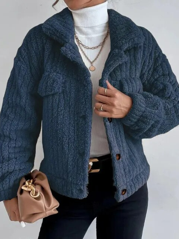 Teddy Jacket | Short faux fur jacket for women for autumn