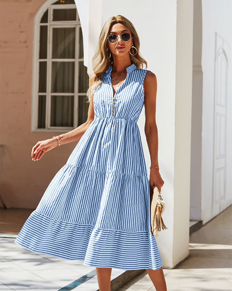 Valenzora | Gestreiftes Midikleid für Damen