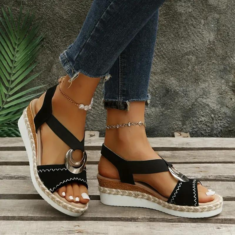 Valenzora | Sandals, platform, elastic strap, wedge sandals, shoes for summer