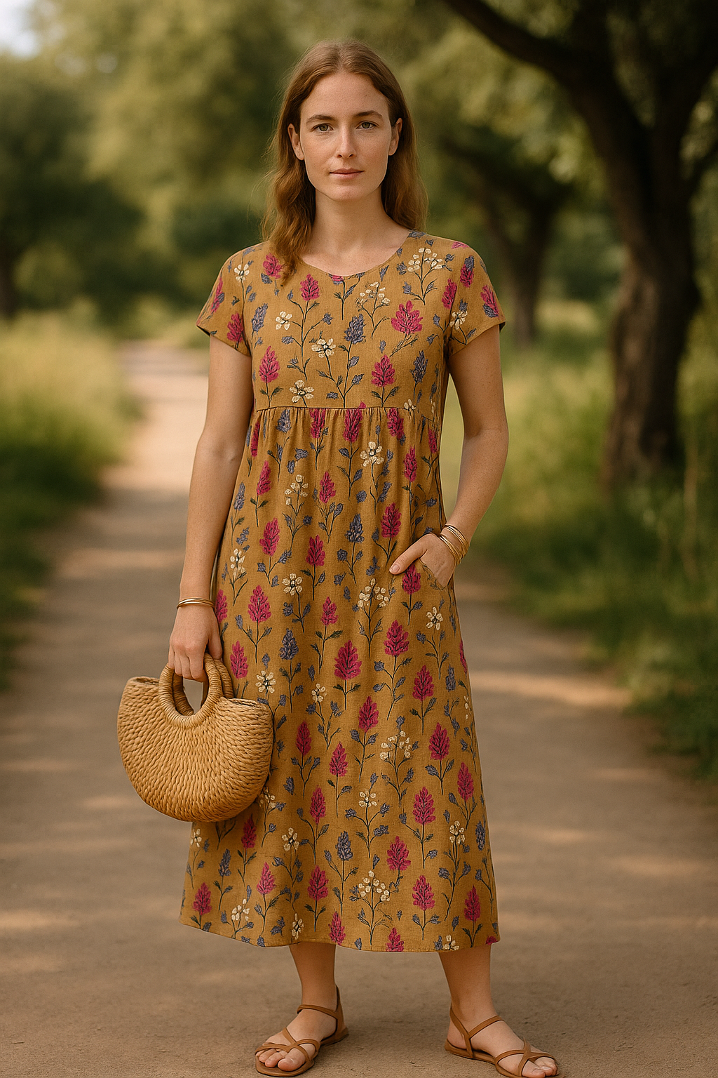 Air Kiss – Cotton-Linen Dress with Flair