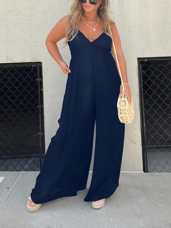 Valenzora | Jumpsuit with V-neck and wide straps