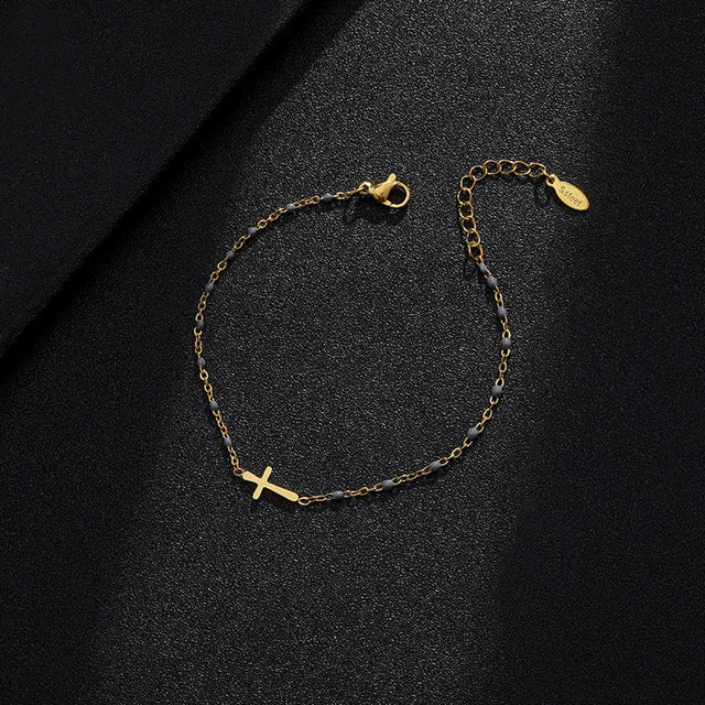 Valenzora | Gold-tone cross bracelet