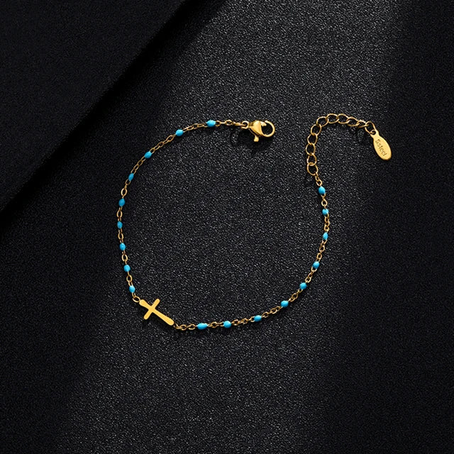 Valenzora | Gold-tone cross bracelet