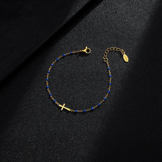 Valenzora | Gold-tone cross bracelet