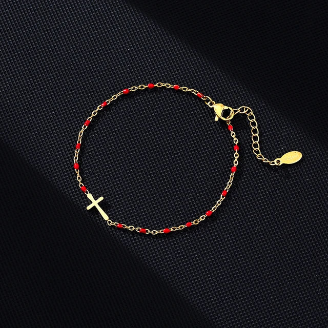 Valenzora | Goldfarbenes Kreuz-Armband