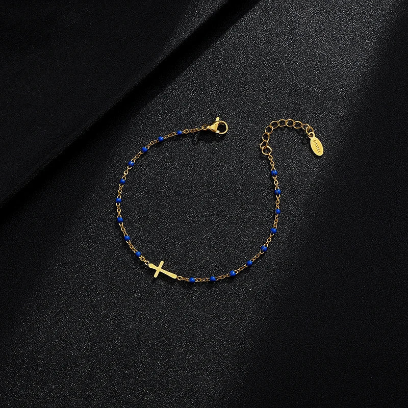Valenzora | Goldfarbenes Kreuz-Armband