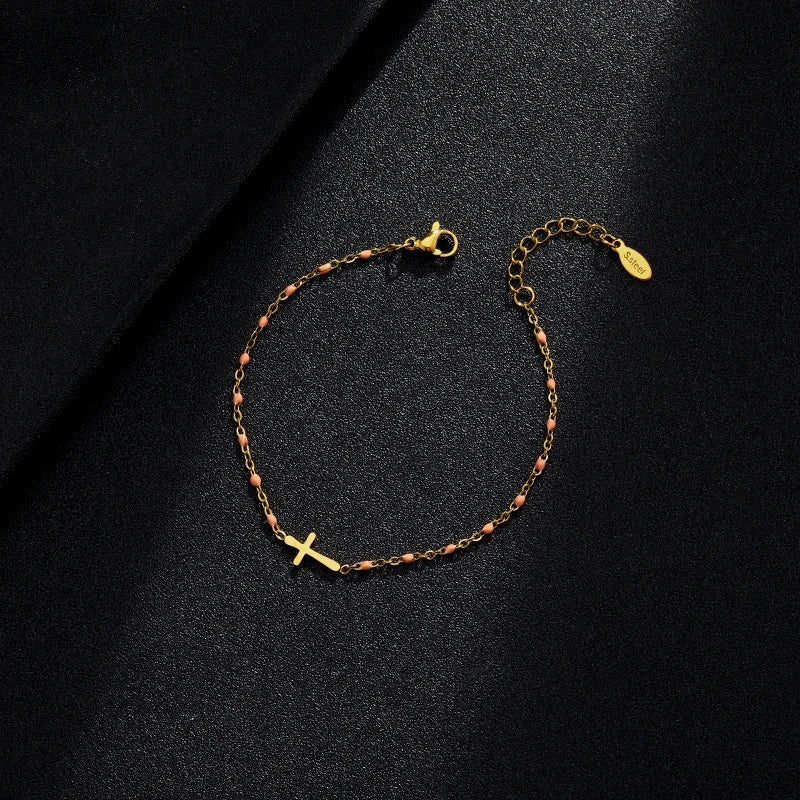 Valenzora | Goldfarbenes Kreuz-Armband
