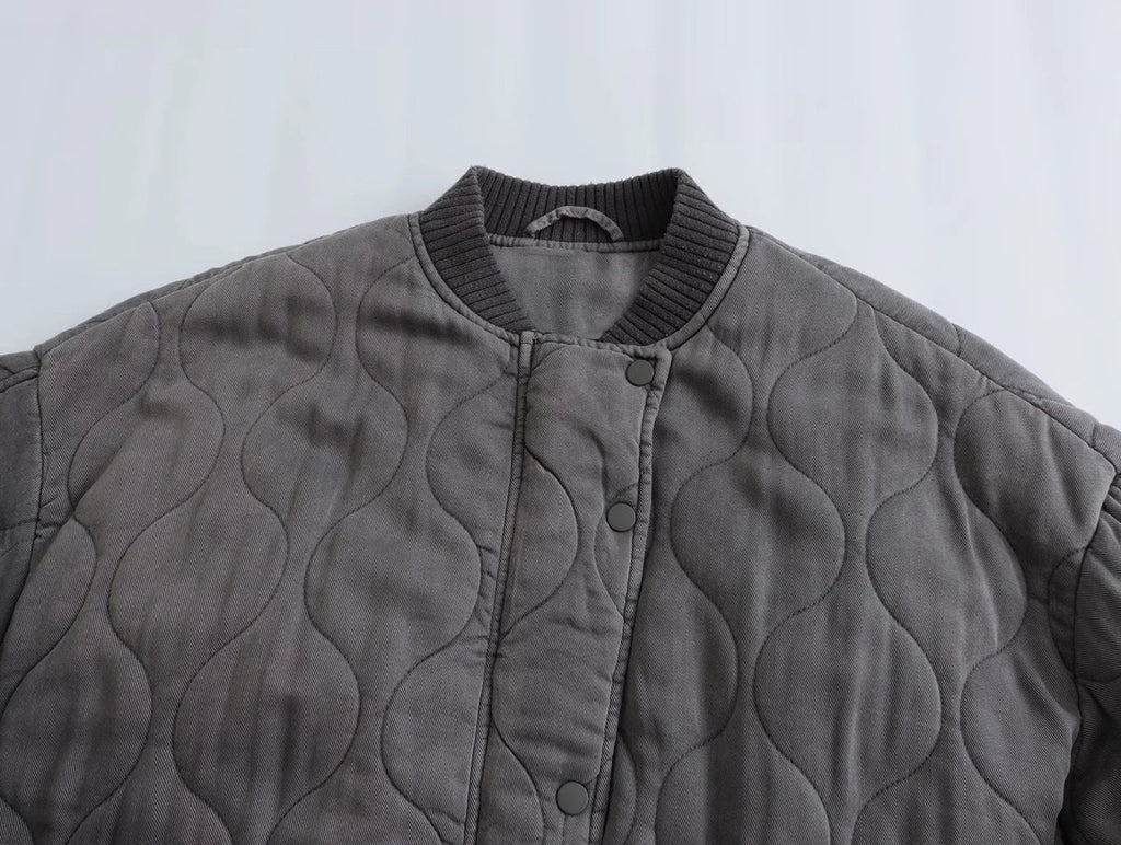 Valenzora | Loose Grey Bomber Jacket for Women