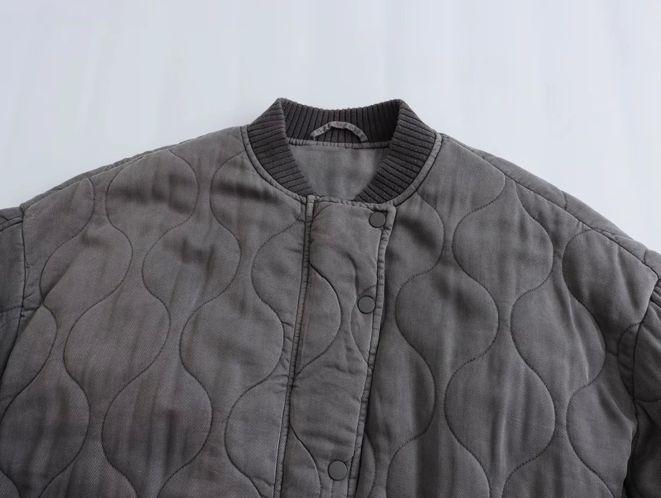 Valenzora | Loose Grey Bomber Jacket for Women