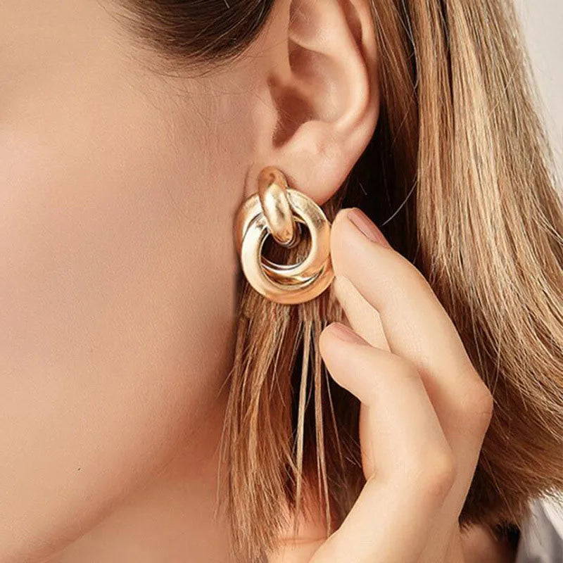 Elle™ - Drop earrings with geometric pendant