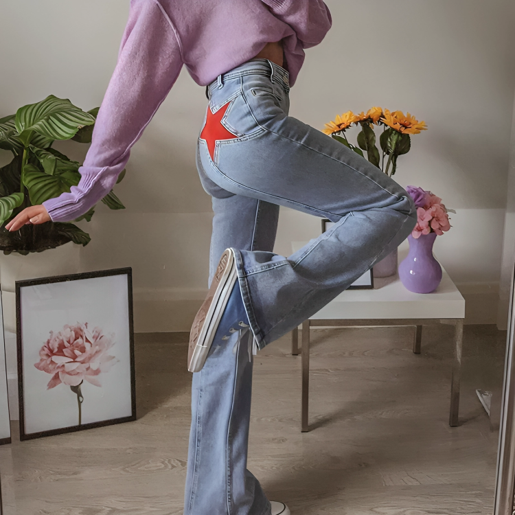 Valenzora | Loose Fit Jeans mit Sternen