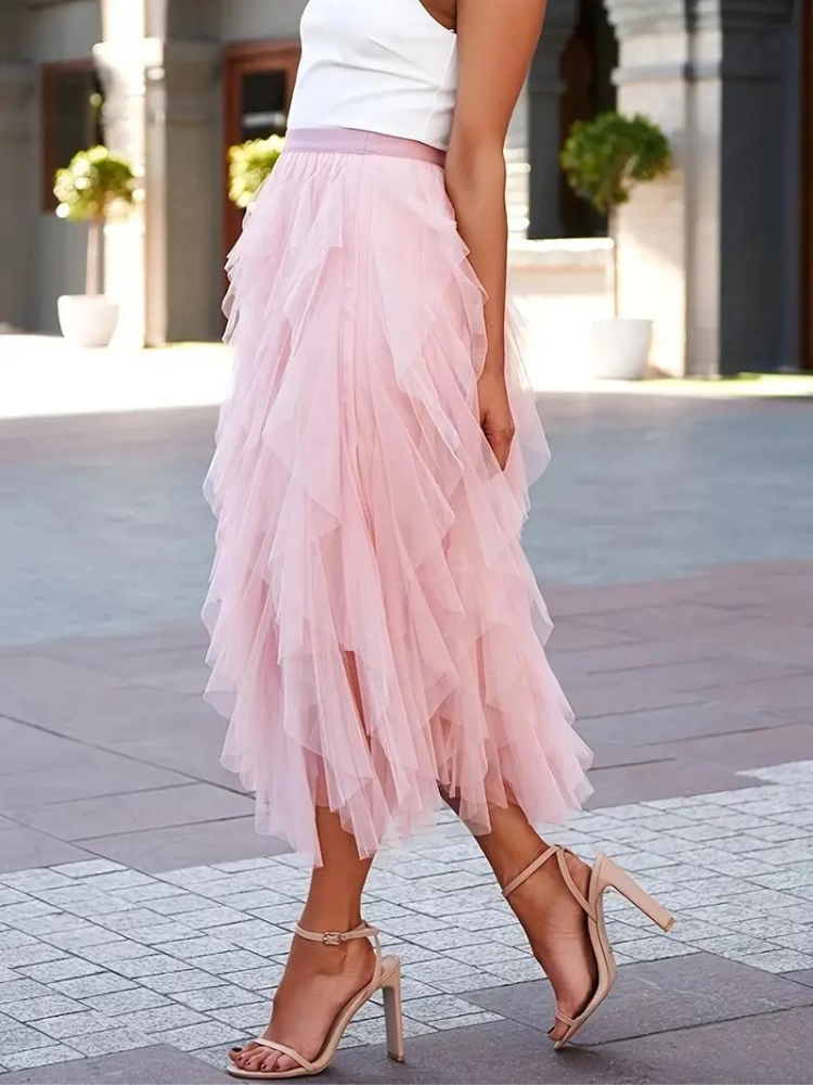 Valenzora | Ruffled skirt Long stylish tulle skirt