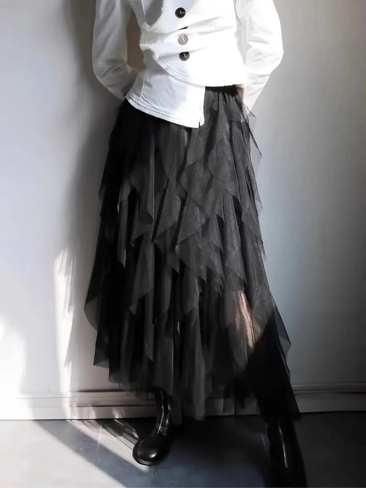 Valenzora | Ruffled skirt Long stylish tulle skirt