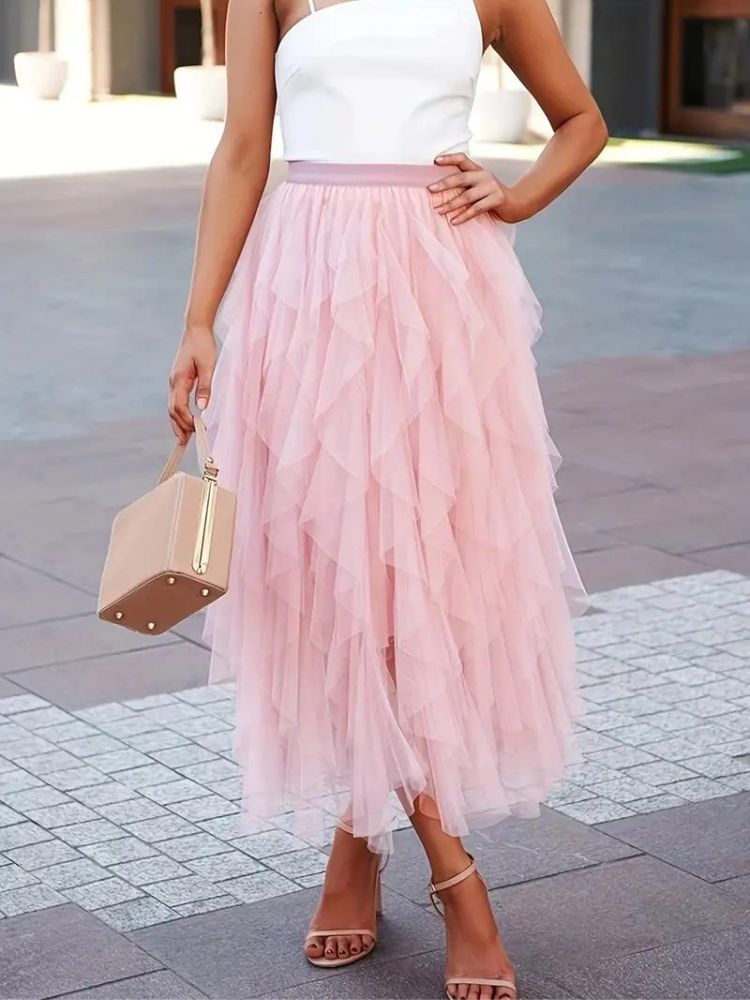Valenzora | Ruffled skirt Long stylish tulle skirt
