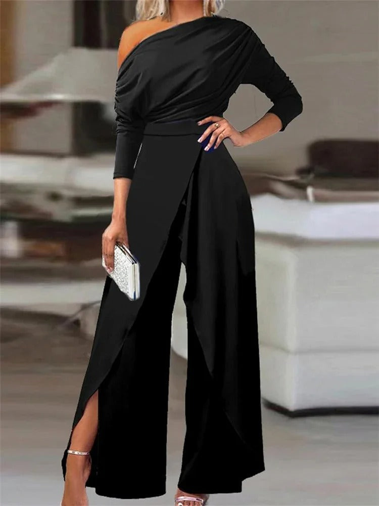 Valenzora | Elegant off-shoulder jumpsuit with a stylish slit