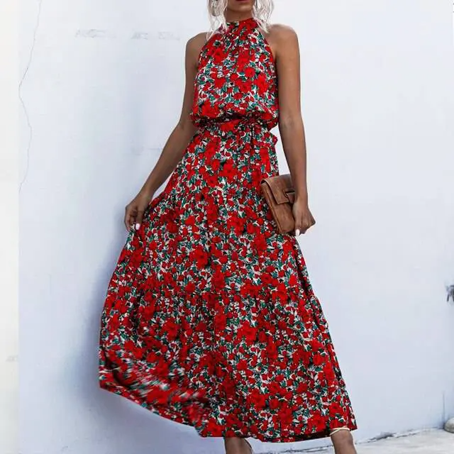 Valenzora | Strapless maxi dress with floral pattern