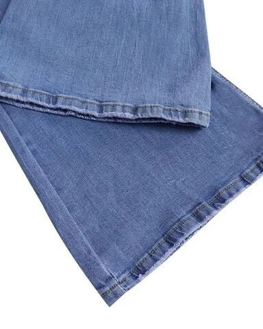 Valenzora | Washed jeans, button-up women's jeans, high-waisted jeans