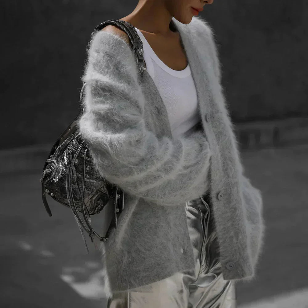 Valenzora | Oversized Damen Cardigan mit Knöpfen