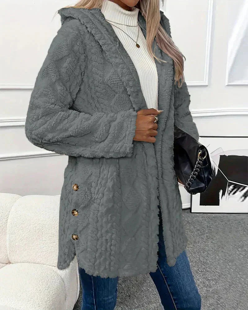 Valenzora | Hooded Mid-Length Cardigan Women's Cardigan