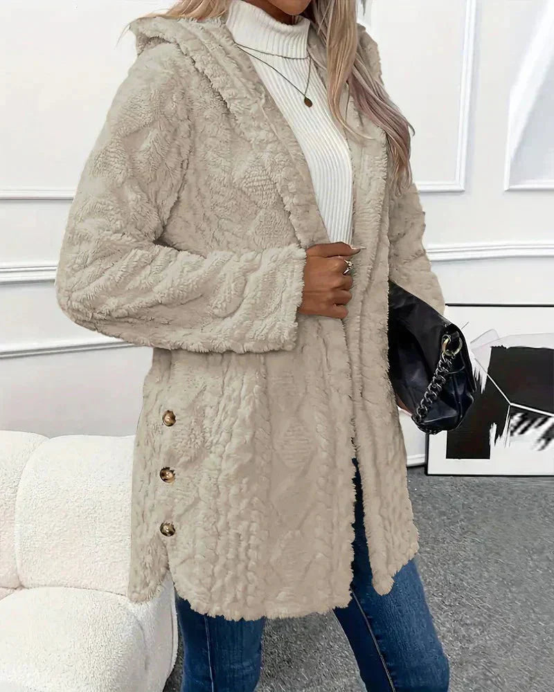 Valenzora | Hooded Mid-Length Cardigan Women's Cardigan