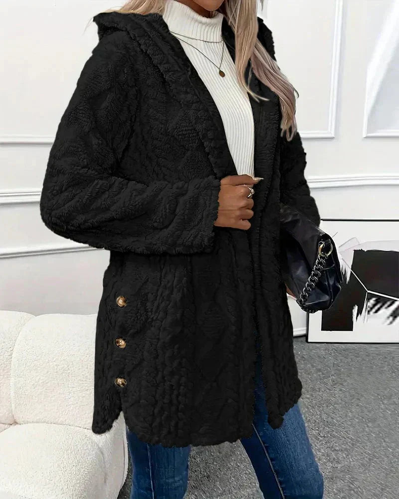 Valenzora | Hooded Mid-Length Cardigan Women's Cardigan