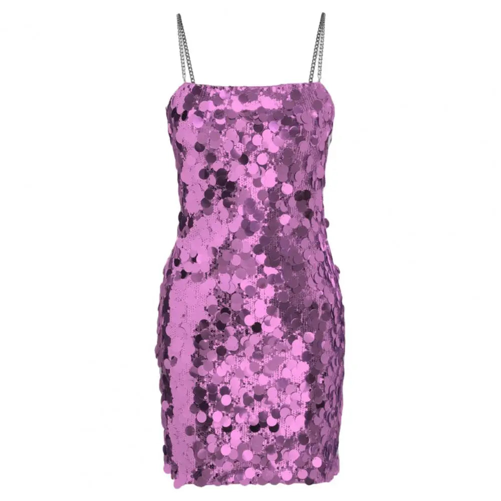 Valenzora | Metallic sequin mini dress