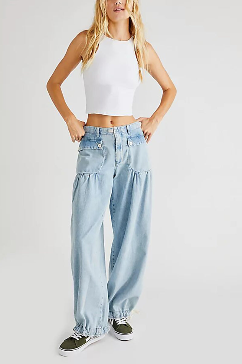Valenzora | Pockets, lacing, balloon jeans