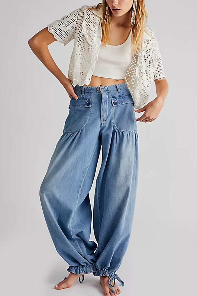 Valenzora | Pockets, lacing, balloon jeans