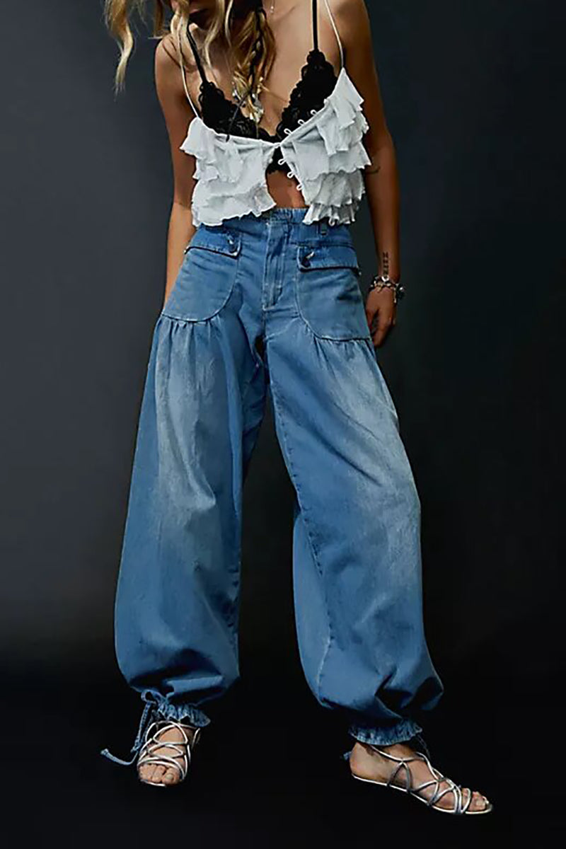 Valenzora | Pockets, lacing, balloon jeans