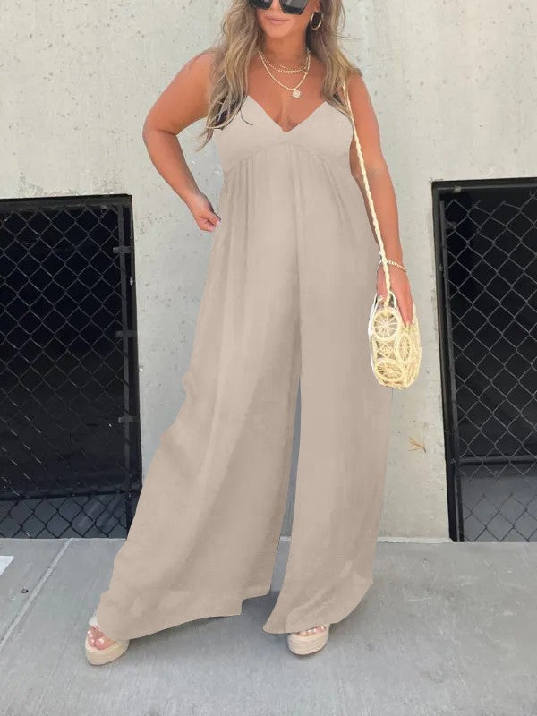 Valenzora | Jumpsuit with V-neck and wide straps