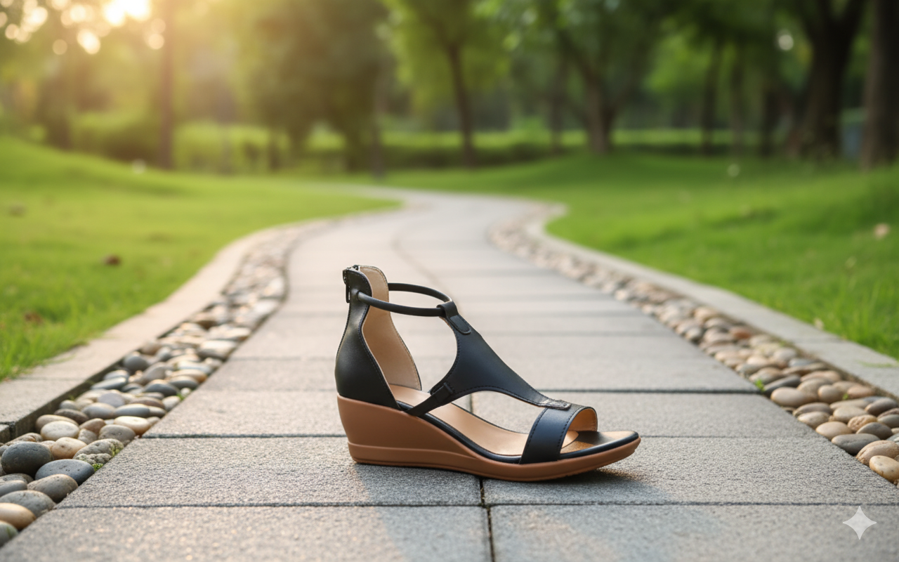 Valenzora - Comfortable orthopedic wedge sandals for women | Casual leather wedge sandals with arch support