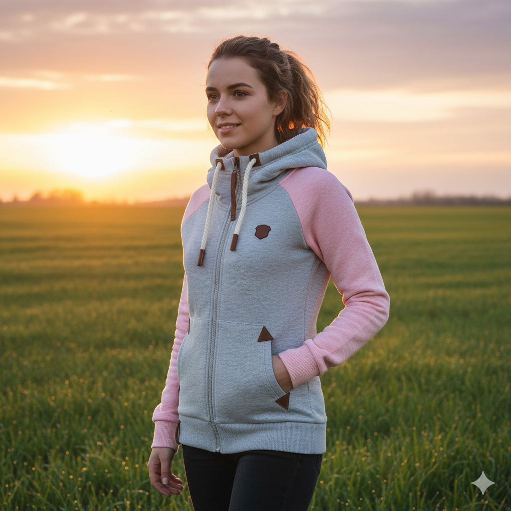 Valenzora | Lässiges Sweatshirt mit halbem Reißverschluss