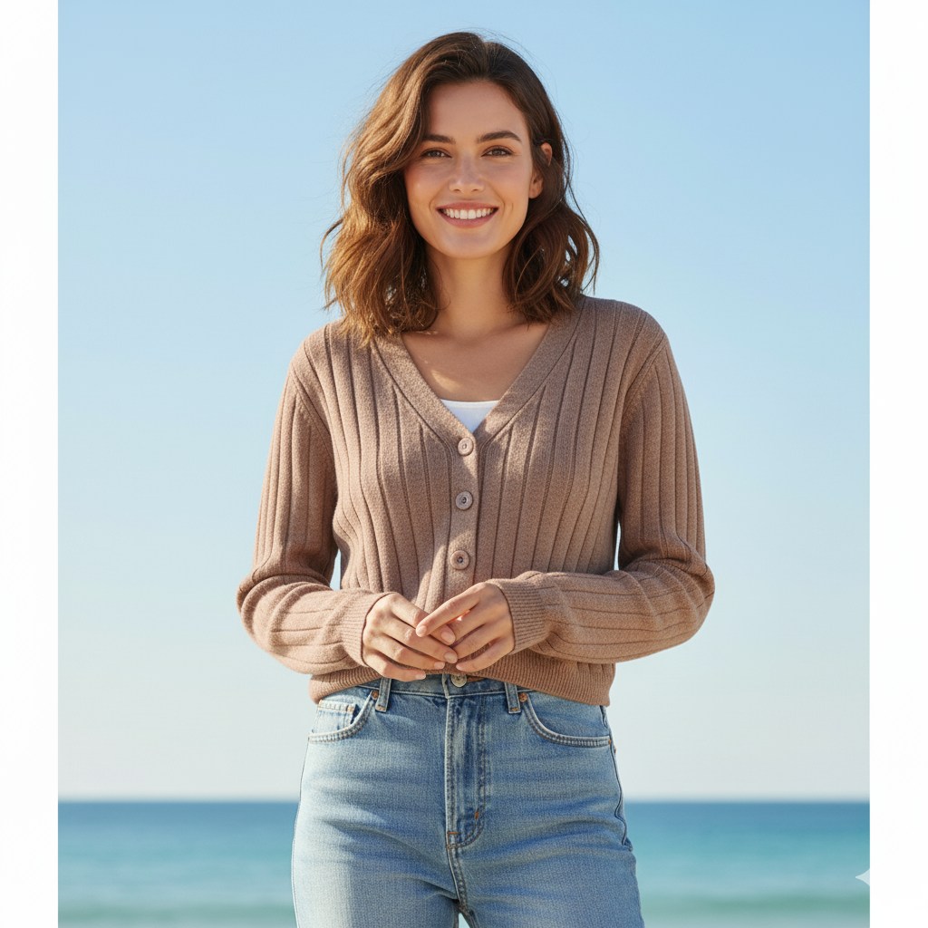 Valenzora | Damen-Strickpullover mit Schnürung und V-Ausschnitt